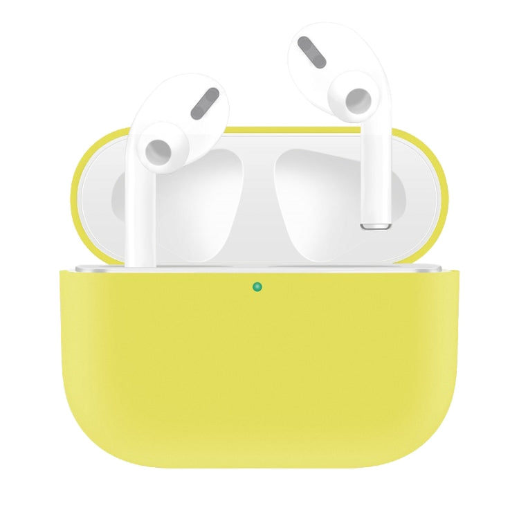 For AirPods Pro Solid Color Silicone Earphone Protective Case, Yellow, Pink, Grey, Light Purple, Black