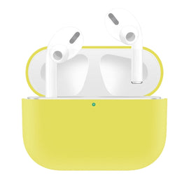 For AirPods Pro Solid Color Silicone Earphone Protective Case, Yellow, Pink, Grey, Light Purple, Black