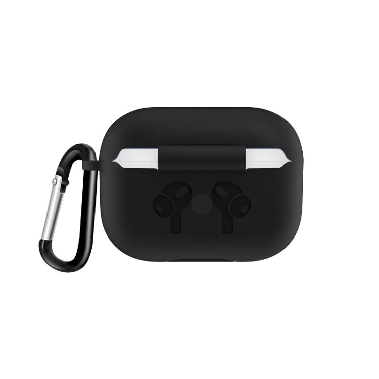 For AirPods Pro Silicone Flip Cover Earphone Protective Case with Anti-drop Buckle, Black, Grey