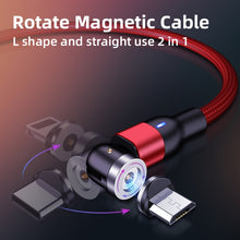Load image into Gallery viewer, 2m 2A Output USB to 8 Pin Nylon Braided Rotate Magnetic Charging Cable
