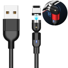 Load image into Gallery viewer, 1m 2A Output USB to 8 Pin Nylon Braided Rotate Magnetic Charging Cable