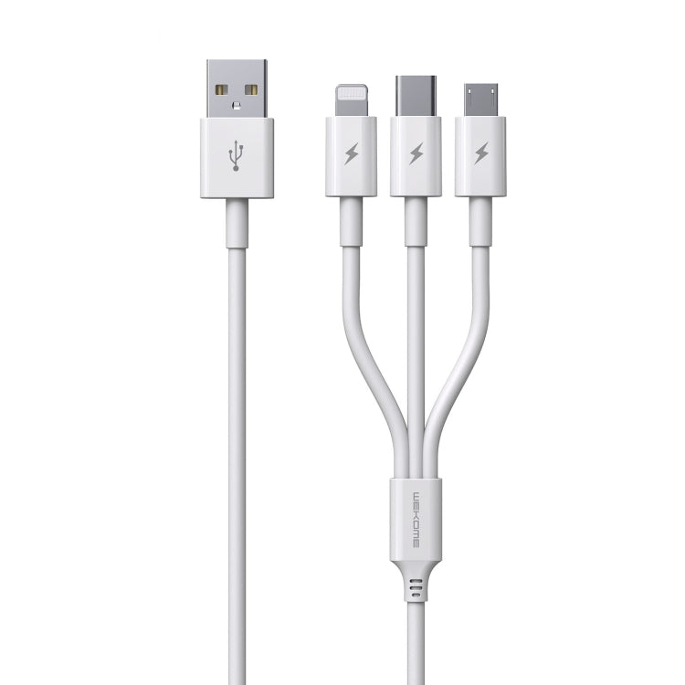 WK WDC-111 5A 3 In 1 8 Pin + Micro + Type-C / USB-C Multi-function Super-fast Charging Cable, Length: 1.3m