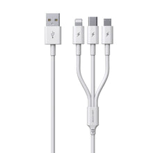 Load image into Gallery viewer, WK WDC-111 5A 3 In 1 8 Pin + Micro + Type-C / USB-C Multi-function Super-fast Charging Cable, Length: 1.3m