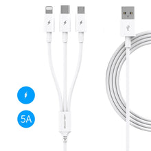 Load image into Gallery viewer, WK WDC-111 5A 3 In 1 8 Pin + Micro + Type-C / USB-C Multi-function Super-fast Charging Cable, Length: 1.3m