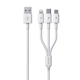 WK WDC-111 5A 3 In 1 8 Pin + Micro + Type-C / USB-C Multi-function Super-fast Charging Cable, Length: 1.3m