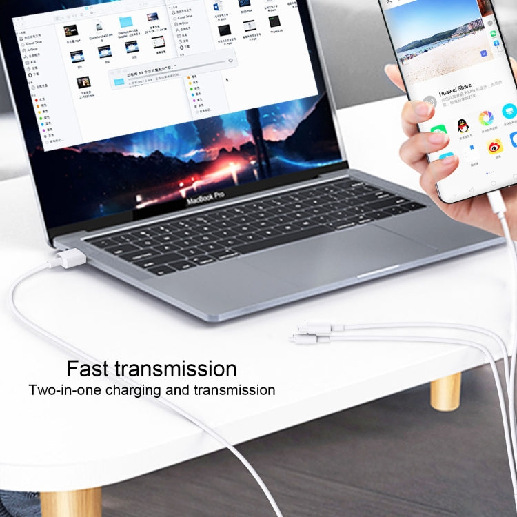 WK WDC-111 5A 3 In 1 8 Pin + Micro + Type-C / USB-C Multi-function Super-fast Charging Cable, Length: 1.3m