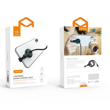 Load image into Gallery viewer, Mcdodo CA-5950 Razer Series 180 Degree Elbow Design Gaming 8 Pin to USB Cable with 7 Colors Breathing Light, Length: 1.2m