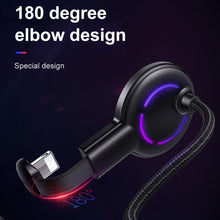 Load image into Gallery viewer, Mcdodo CA-5950 Razer Series 180 Degree Elbow Design Gaming 8 Pin to USB Cable with 7 Colors Breathing Light, Length: 1.2m