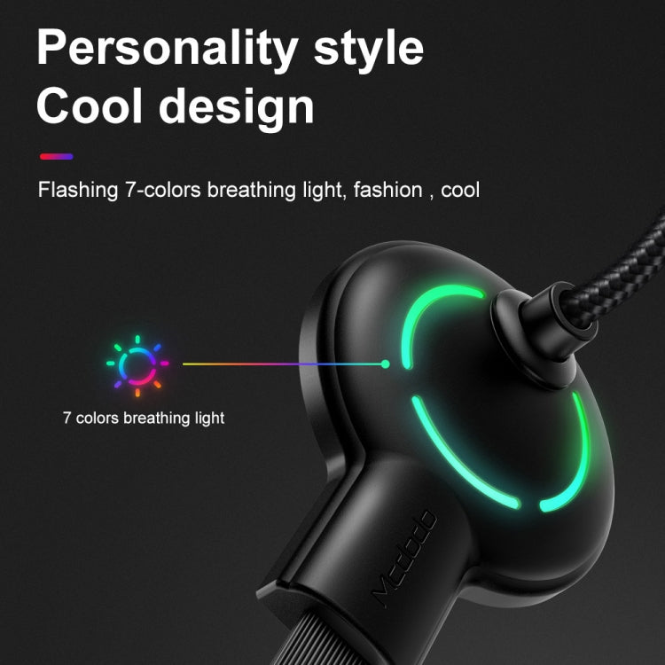 Mcdodo CA-5950 Razer Series 180 Degree Elbow Design Gaming 8 Pin to USB Cable with 7 Colors Breathing Light, Length: 1.2m