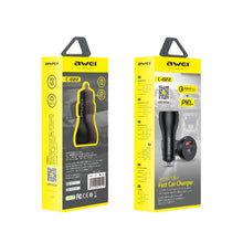 Load image into Gallery viewer, awei C-822 18W PD 8 Pin + 18W QC 3.0 USB Interface Car Charger, C-822
