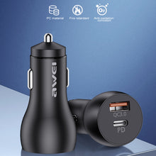 Load image into Gallery viewer, awei C-822 18W PD 8 Pin + 18W QC 3.0 USB Interface Car Charger, C-822