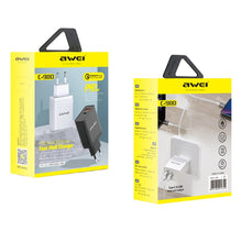 Load image into Gallery viewer, awei C-980 18W PD USB-C / Type-C + QC 3.0 USB Interface Fast Charging Travel Charger, EU Plug
