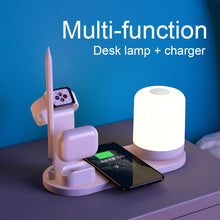 Load image into Gallery viewer, WS6 10W 2 USB Ports + USB-C / Type-C Port Multi-function Desk Lamp + Qi Wireless Charging Charger