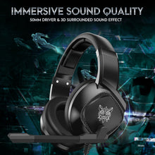 Load image into Gallery viewer, ONIKUMA K19 Single Plug Light Adjustable Gaming Headphone with Microphone