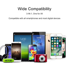 Load image into Gallery viewer, 1.2m 3 in 1 USB to USB-C / Type-C + 8Pin + Micro USB Retractable Data Syn Charging Cable