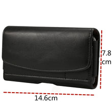 Load image into Gallery viewer, Lambskin Elastic Band Men 5.2 Inch Mobile Phone Universal Hanging Waist Leather Case with Card Slot,