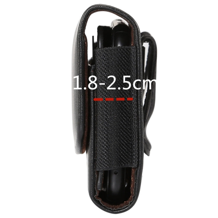 Lambskin Elastic Band Men 5.2 Inch Mobile Phone Universal Hanging Waist Leather Case with Card Slot,