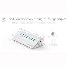 Load image into Gallery viewer, ORICO M3H7-V1 Aluminum Alloy 7 USB 3.0 Ports HUB with 30W Power Adapter, M3H7-V1
