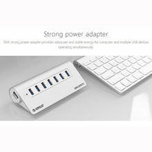 Load image into Gallery viewer, ORICO M3H7-V1 Aluminum Alloy 7 USB 3.0 Ports HUB with 30W Power Adapter, M3H7-V1