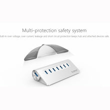Load image into Gallery viewer, ORICO M3H7-V1 Aluminum Alloy 7 USB 3.0 Ports HUB with 30W Power Adapter, M3H7-V1