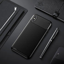 Load image into Gallery viewer, For iPhone X / XS Beetle Shape Carbon Fiber Texture Shockproof TPU Case