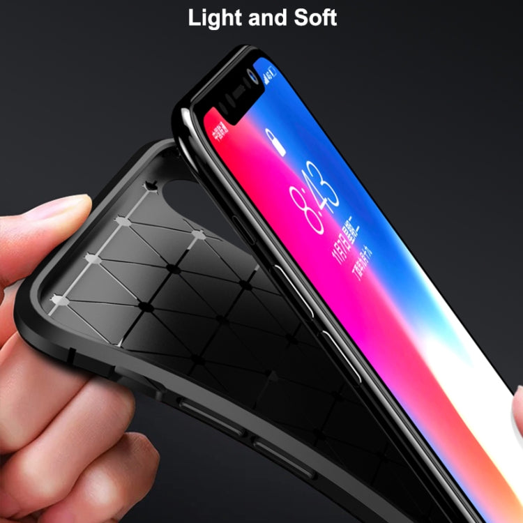 For iPhone X / XS Beetle Shape Carbon Fiber Texture Shockproof TPU Case