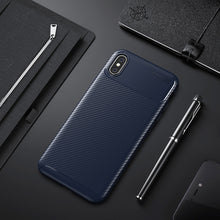 Load image into Gallery viewer, For iPhone X / XS Beetle Shape Carbon Fiber Texture Shockproof TPU Case, For iPhone X / XS