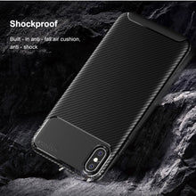 Load image into Gallery viewer, For iPhone X / XS Beetle Shape Carbon Fiber Texture Shockproof TPU Case, For iPhone X / XS