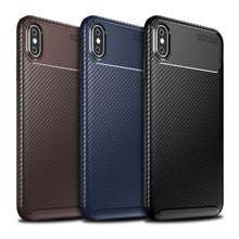 Load image into Gallery viewer, For iPhone X / XS Beetle Shape Carbon Fiber Texture Shockproof TPU Case
