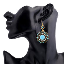 Load image into Gallery viewer, 2 Pairs Ethnic Sun Flower Style Rhinestone Earrings Long Earbobs, JEW2030JL, JEW2030JR, JEW2030SB, JEW2030SD, JEW2030SL, JEW2030SR