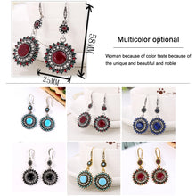 Load image into Gallery viewer, 2 Pairs Ethnic Sun Flower Style Rhinestone Earrings Long Earbobs, JEW2030JL, JEW2030JR, JEW2030SB, JEW2030SD, JEW2030SL, JEW2030SR