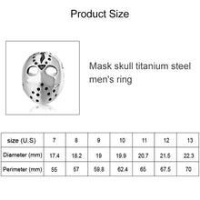 Load image into Gallery viewer, Europe and America Style Punk Gothic Rock Mask Skull Men Titanium Steel Ring, US Size: 11, Diameter: 20.7mm, Perimeter: 65mm, Diameter: 20.7mm