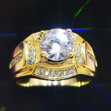 Load image into Gallery viewer, Fashion Businessman 18K White Gold Plated + AAA Zircon Men Diamond Ring, Size: 9, Diameter: 18.9mm, Perimeter: 59.5mm, Diameter: 18.9mm
