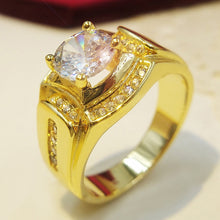 Load image into Gallery viewer, Fashion Businessman 18K White Gold Plated + AAA Zircon Men Diamond Ring, Size: 9, Diameter: 18.9mm, Perimeter: 59.5mm, Diameter: 18.9mm