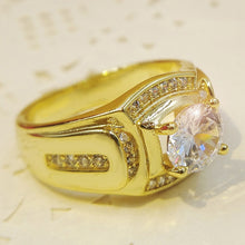 Load image into Gallery viewer, Fashion Businessman 18K White Gold Plated + AAA Zircon Men Diamond Ring, Size: 9, Diameter: 18.9mm, Perimeter: 59.5mm, Diameter: 18.9mm
