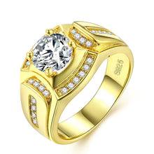 Load image into Gallery viewer, Fashion Businessman 18K White Gold Plated + AAA Zircon Men Diamond Ring, Size: 10, Diameter: 19.8mm, Perimeter: 62.1mm, Diameter: 19.8mm