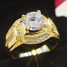 Load image into Gallery viewer, Fashion Businessman 18K White Gold Plated + AAA Zircon Men Diamond Ring, Size: 11, Diameter: 20.6mm, Perimeter: 64.6mm, Diameter: 20.621.4mm