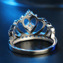 Load image into Gallery viewer, Princess Queen Crown-shaped Platinum Plated Zircon Ring, US Size: 8, Diameter: 18.1mm, Perimeter: 57mm, 8
