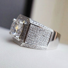 Load image into Gallery viewer, Fashion Full Rhinestone Micro-insert Silver Ring, US Size: 8, Diameter: 17.4mm, Perimeter: 55mm, 8