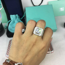 Load image into Gallery viewer, Fashion Full Rhinestone Micro-insert Silver Ring, US Size: 12, Diameter: 21.5mm, Perimeter: 67.5mm, 12