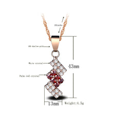 Load image into Gallery viewer, 18k Gold Plated Irregular Geometry Crystal Pendant Necklace For Female, 43*13 mm, Red, Blue
