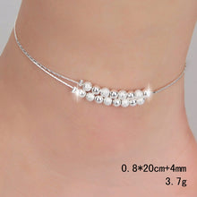 Load image into Gallery viewer, Simple Fashion Frosted Bead Personality Silver Plated Anklet(Silver)
