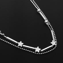 Load image into Gallery viewer, Fashion Jewelry Double Powder Beads and Stars Silver Plated Anklets(Silver)