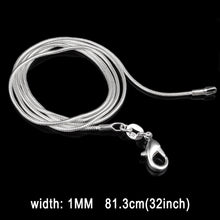 Load image into Gallery viewer, 1MM Personality Fashion Silver Plated Snake Bone Chain(Silver length:32 inch), length:32 inch