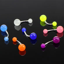 Load image into Gallery viewer, 7pcs Night Fluorescent Acrylic Belly Button Ring Random Color Delivery