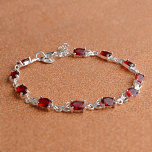 Load image into Gallery viewer, Womens Fashionable Temperamental Ruby Bracelet(Red+silver)