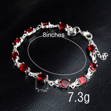 Load image into Gallery viewer, Womens Fashionable Temperamental Ruby Bracelet(Red+silver)