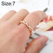 Load image into Gallery viewer, Simple Stylish Ladies Full Rhinestone Twist Modelling Ring(US Size:7), US Size:7