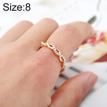 Load image into Gallery viewer, Simple Stylish Ladies Full Rhinestone Twist Modelling Ring(US Size:8), US Size:8