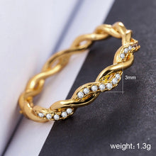 Load image into Gallery viewer, Simple Stylish Ladies Full Rhinestone Twist Modelling Ring(US Size:8), US Size:8